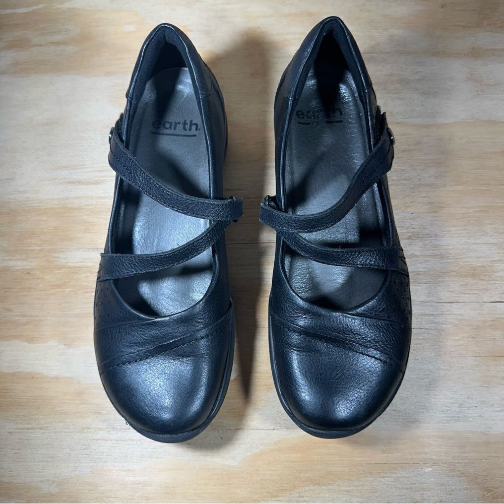 Earth Kara Newton Black Leather Mary Jane Shoes Women’s Size 6.5 - Picture 2 of 8